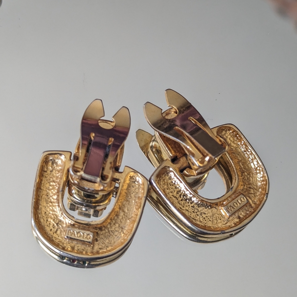 RARE‼️2PC💯GUCCI WEB DOOR-KNOCKER  CLIPS & NECKLACE BY PAOLO GUCCI - Picture 4 of 12